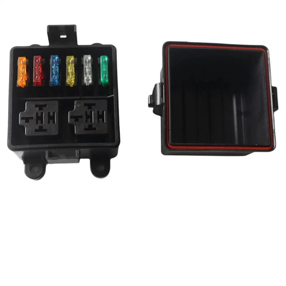 6-Way 12V Fuse Relay Box with 5-Pin 40A Relays for Car Truck