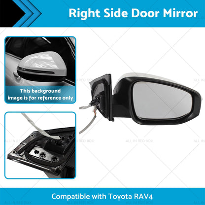White Right Door Mirror for Toyota RAV4 (2013-2018) 5 Pin Non-Fold