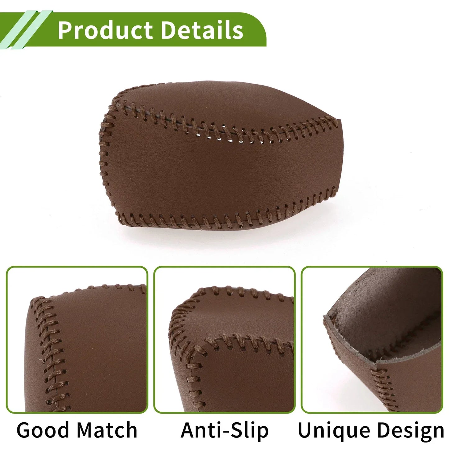 Car Gear Shift Knob Cover for Lexus RX350 2023-2024 Brown Faux Leather