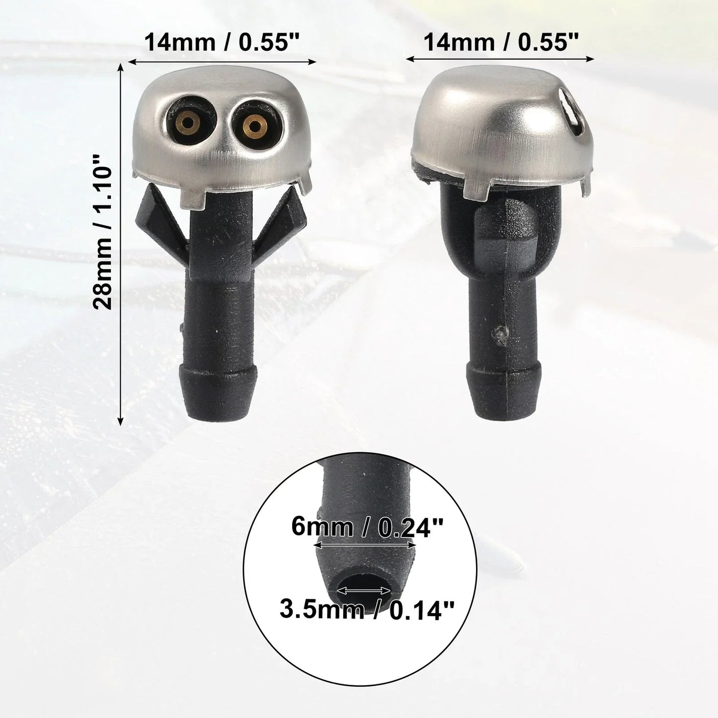 Windshield Wiper Washer Nozzle Spray Jet for Mercedes-Benz (1980-1989)