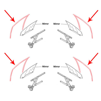Door Glass Run Channel Seal for Honda Civic FN1 FN2 FA1 FA3 FG2 FK1 2006-2011