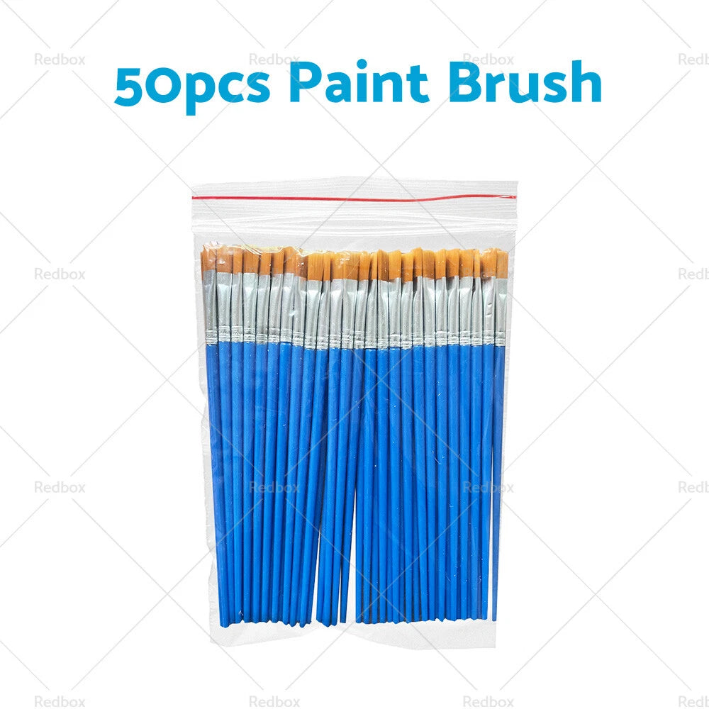 50-200pcs Flat Paint Brushes for Detail Painting Craft Art Gift