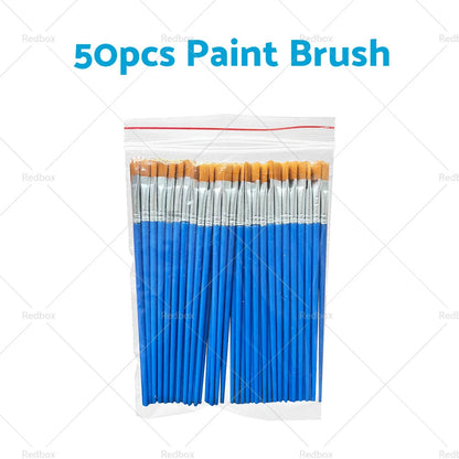 50-200pcs Flat Paint Brushes for Detail Painting Craft Art Gift