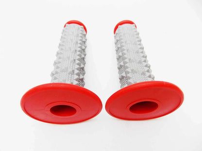 Kawasaki KX500 Forseti Red Grey Diamond Handlebar Grip Set