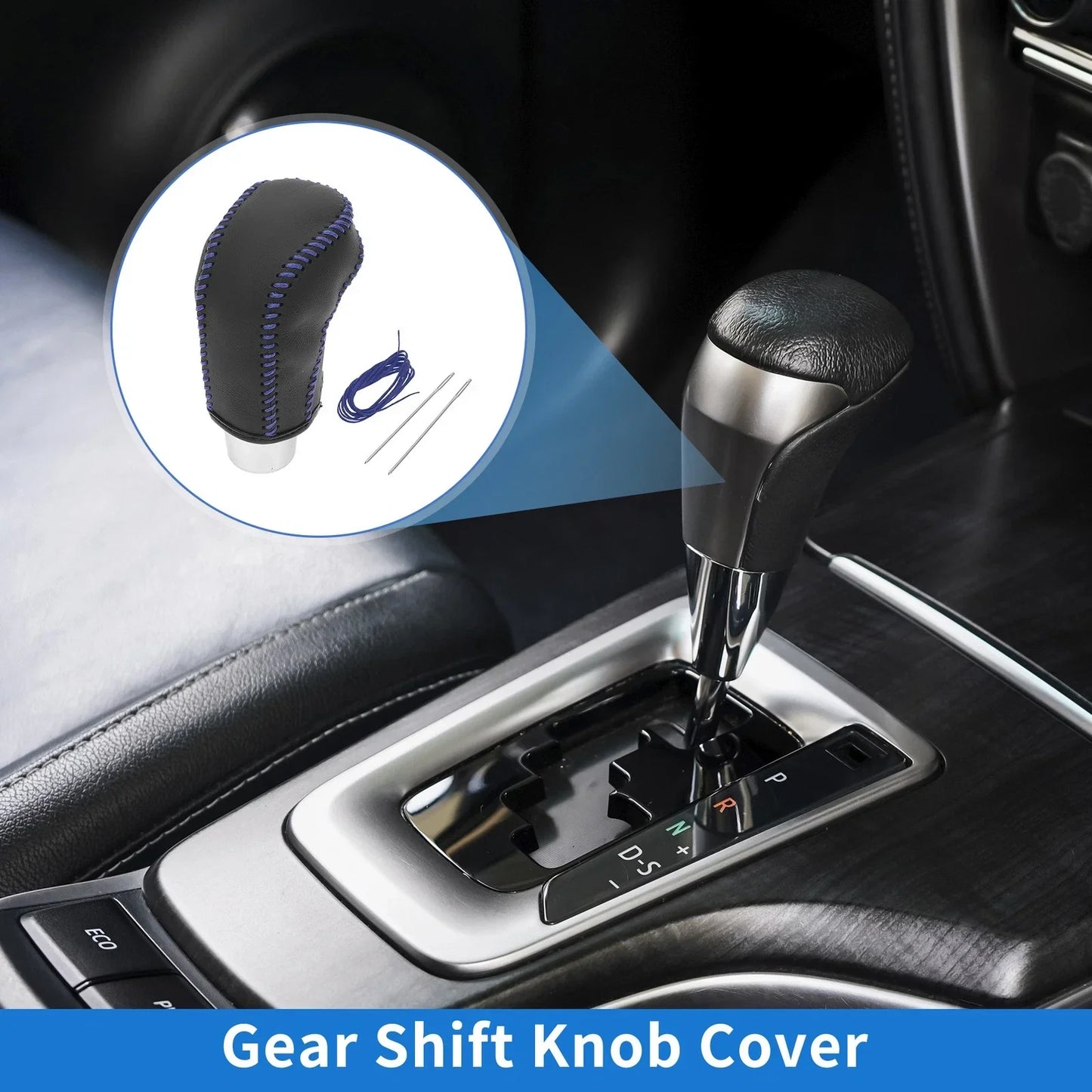 Car Gear Shift Knob Cover for Hyundai Tucson (2015-2018) - Black Blue