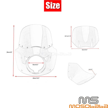 5.75'' Headlight Fairing & 11'' Windshield for Harley Dyna Wide Glide (06-17)