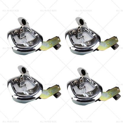4 x Chrome Power Operated Recessed Whale Tail T-Lock Handles for Toolbox