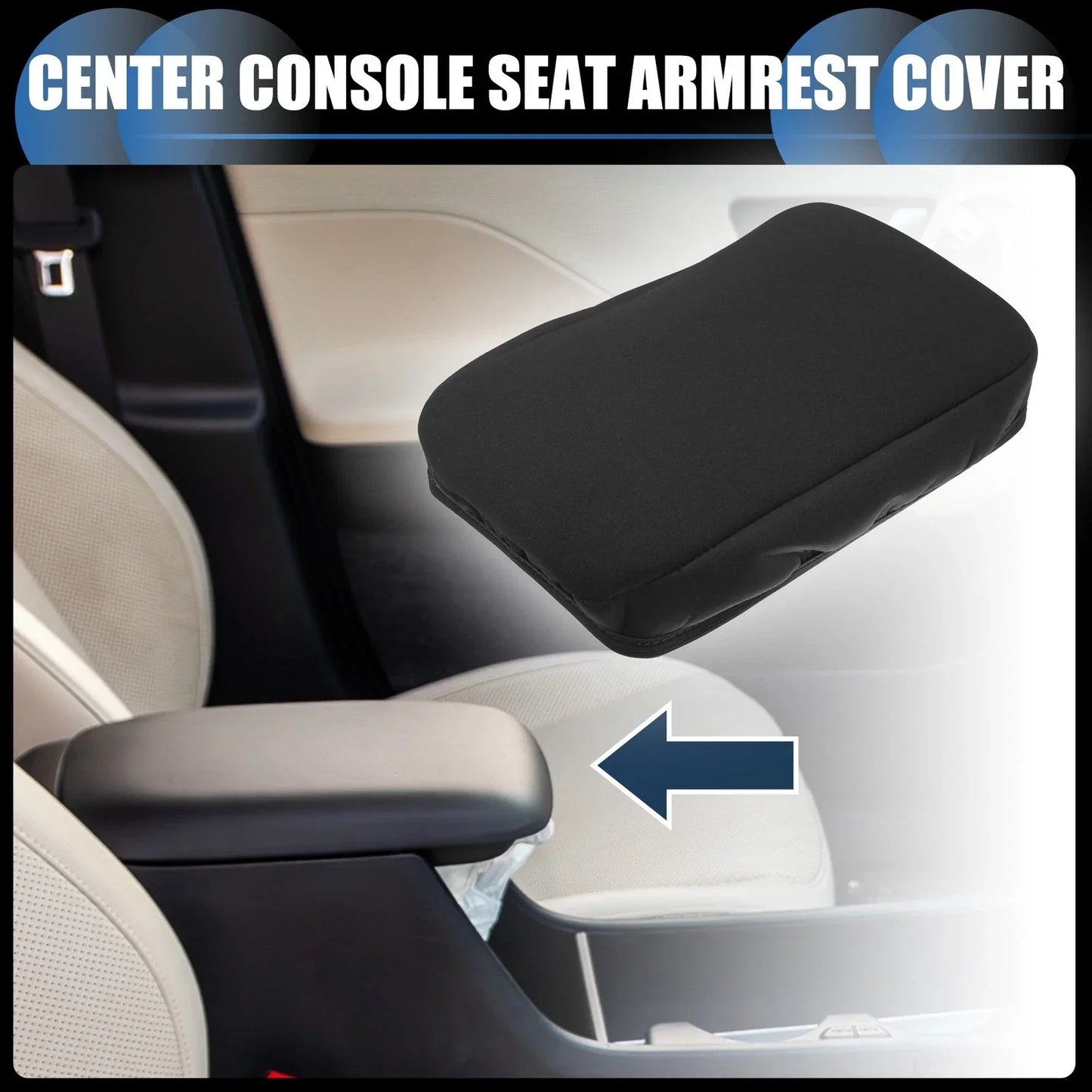 Armrest Protector Cover Pad for Hyundai Kona 2018-2023 Neoprene Black