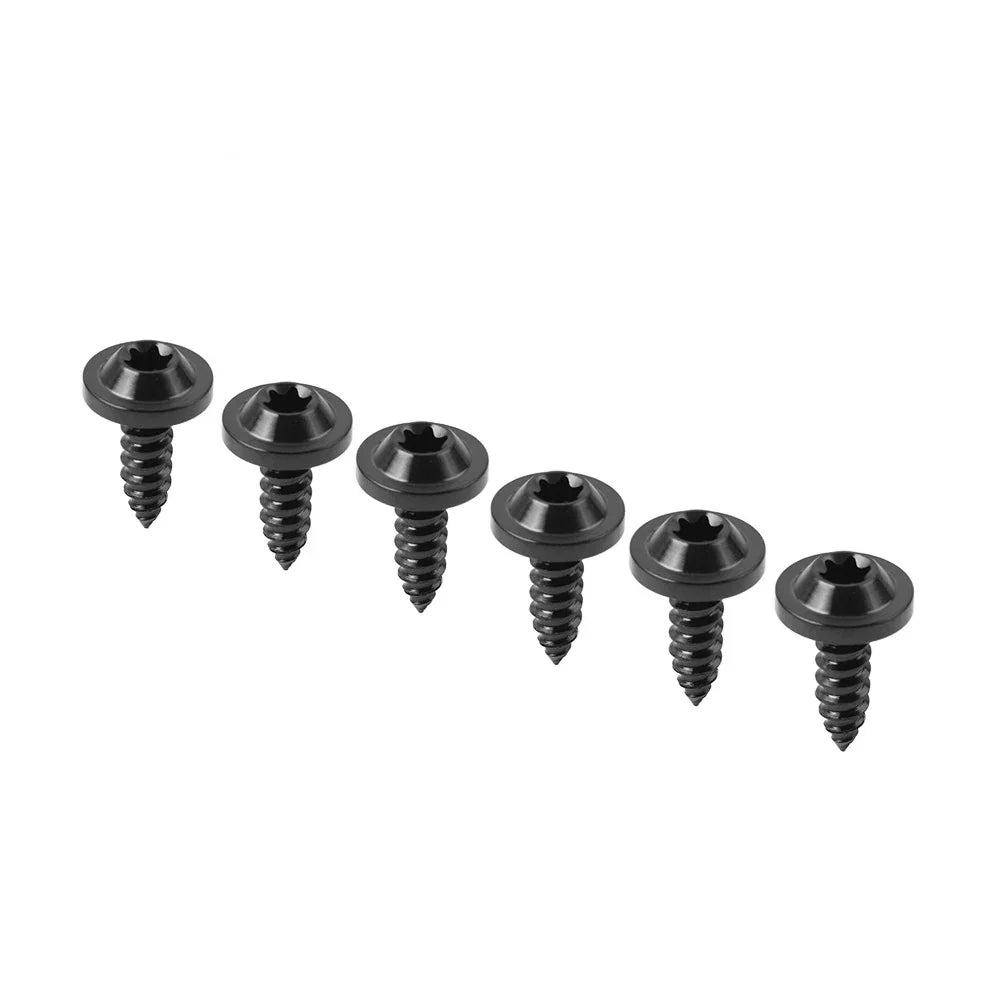 6 x M5x15mm Titanium Torx Head Self Tapping Screws for Fastening Black