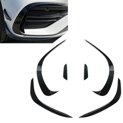 6 Pcs Black Front Bumper Lip Splitter Spoiler for Mercedes Benz C-Class (2022-2023)