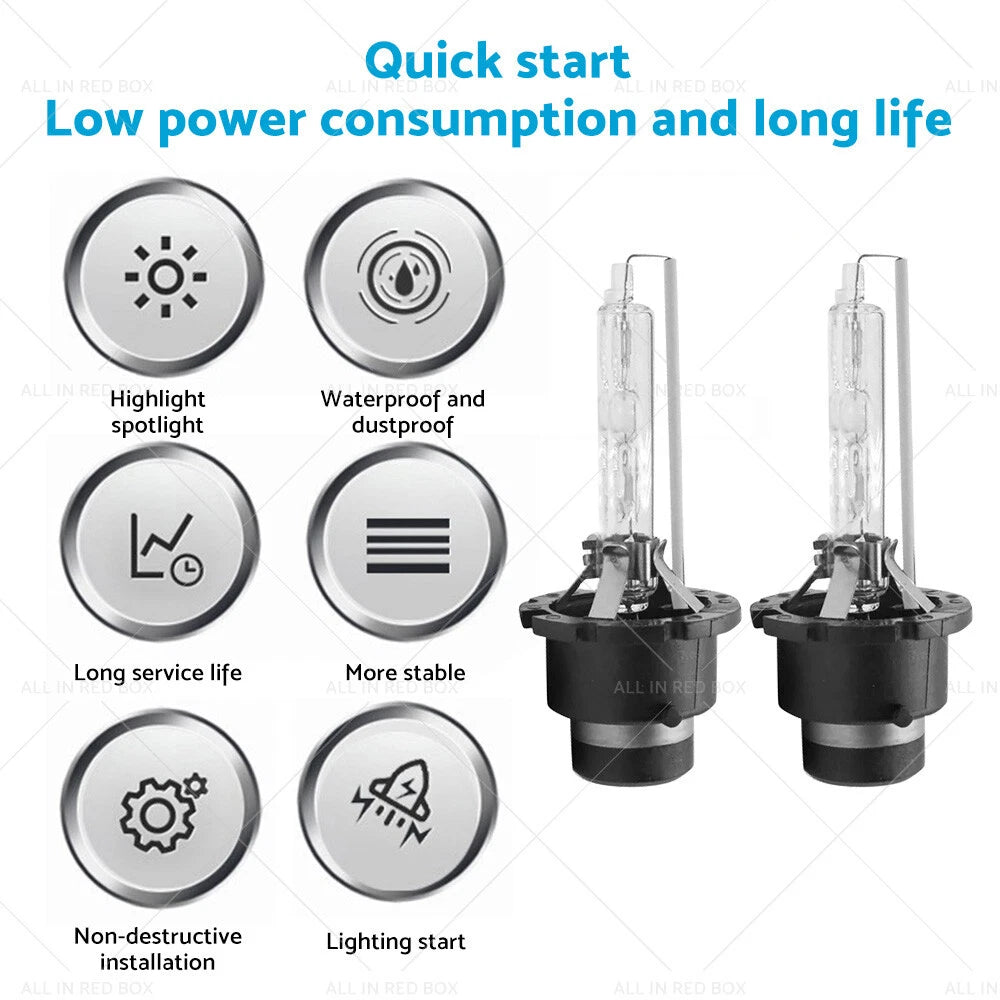 D2R 6000K HID Xenon Headlight Bulbs 35W for Toyota Honda Mazda Nissan