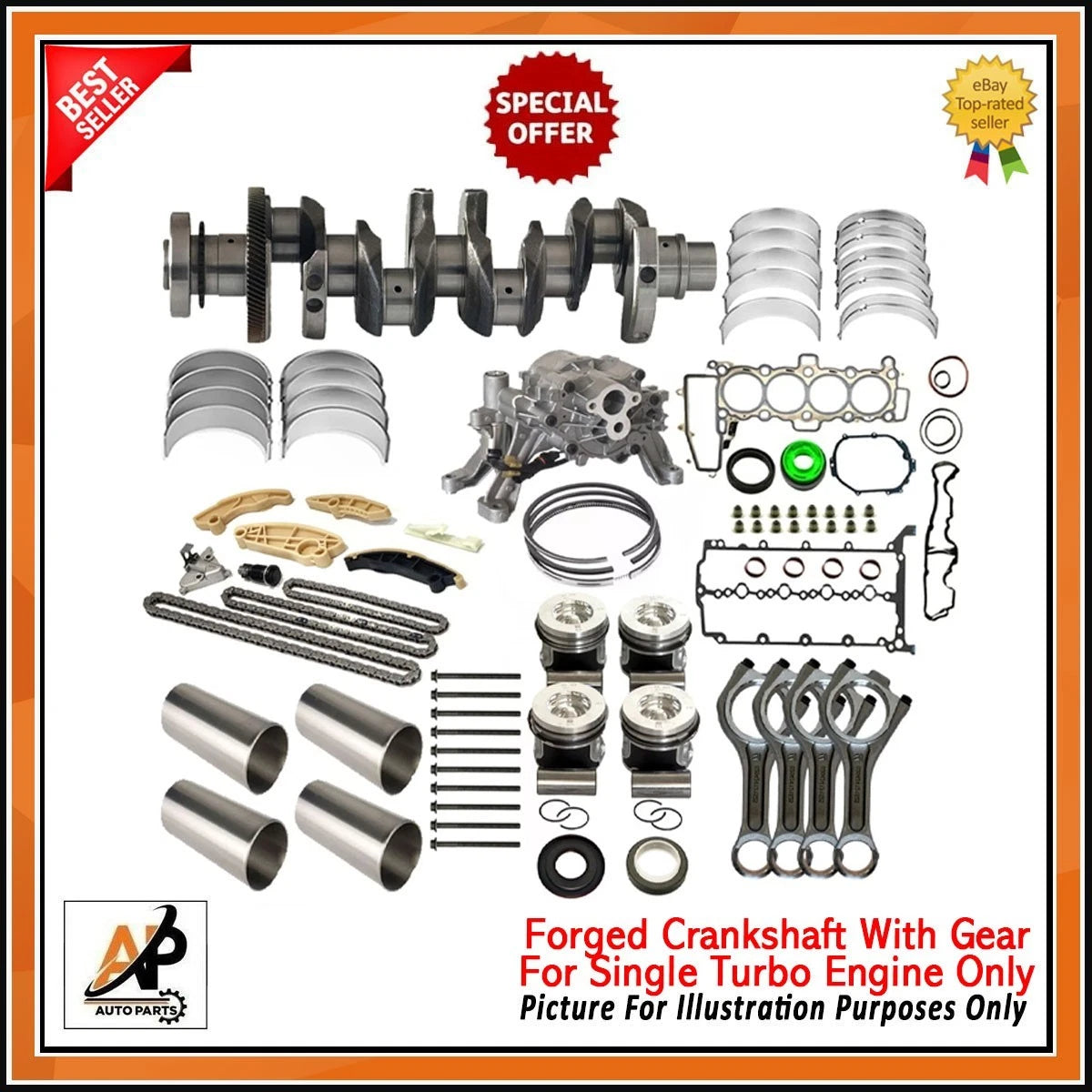 Forged Crankshaft with Engine Rebuild Kit for Jaguar Discovery V (2017–2020)