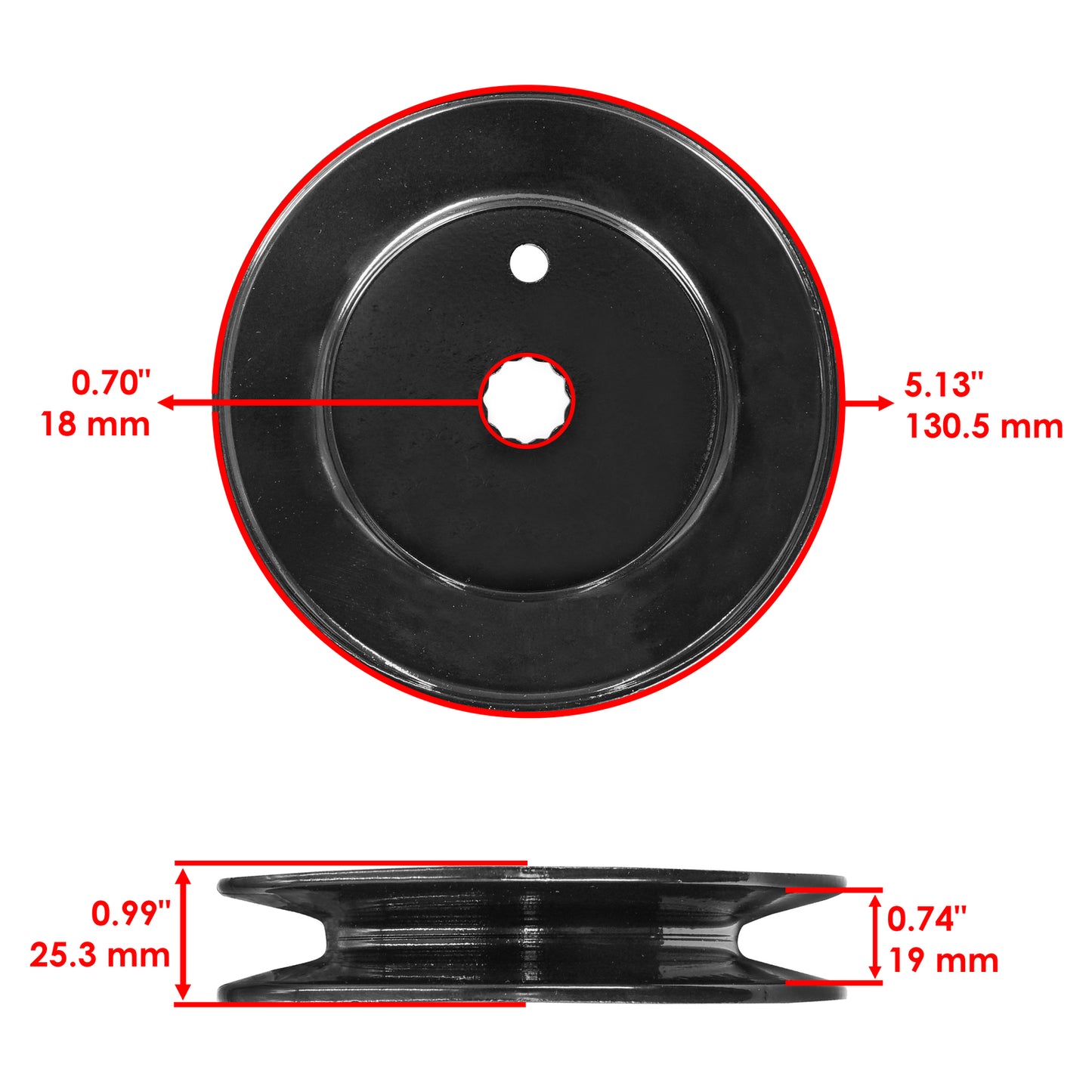 Deck Spindle Pulley Replacement 46 Inch for MTD Cub Cadet (1180 1212 1800)