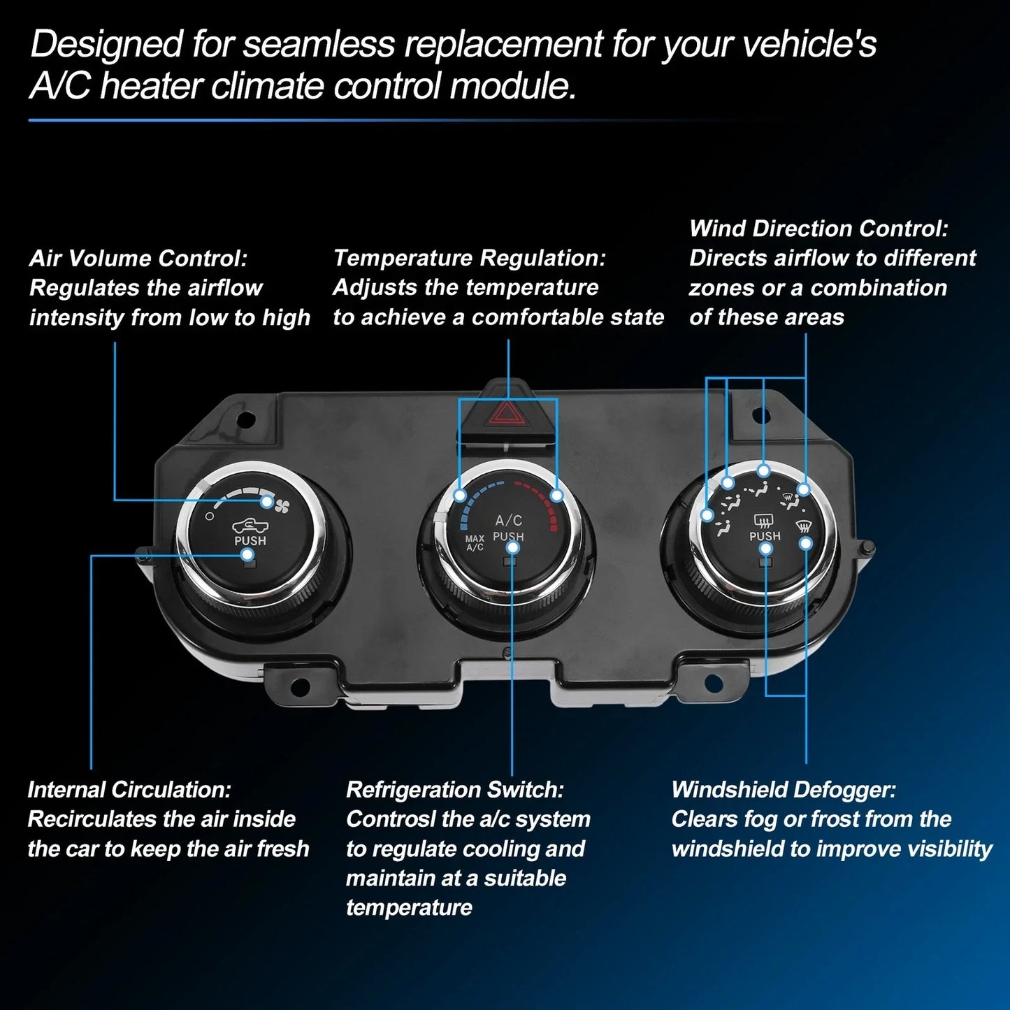 A/C Heater Climate Control Switch Module for Dodge Ram (2013-2018)
