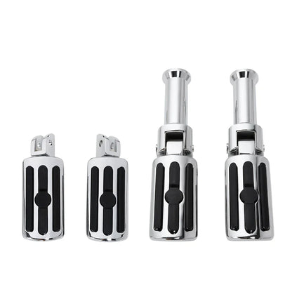 Chrome Driver & Passenger Footpegs Bracket for Harley Fat Boy (2018-2025)