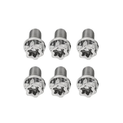 6pcs M6x15mm Titanium Torx Head Flange Screws for Motor Bike/Bicycle