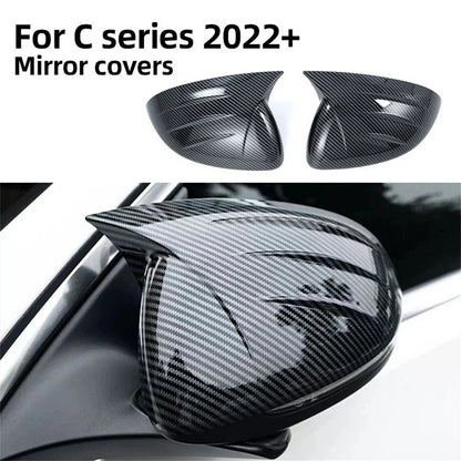 Carbon Fiber Look Side Mirror Covers for 2022-2025 Benz W206 C-Class