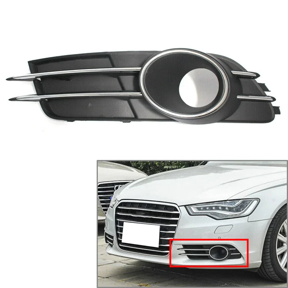 Left Bumper Fog Light Grille Cover for Audi A6 C7 (2011-2015)