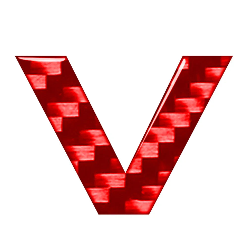 Carbon Red Letter Decals for Car Badge Emblem - Window Door Wall