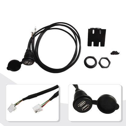 Panel Adapter / 145cm Cable Length / Dual USB Port Flush Mount Car