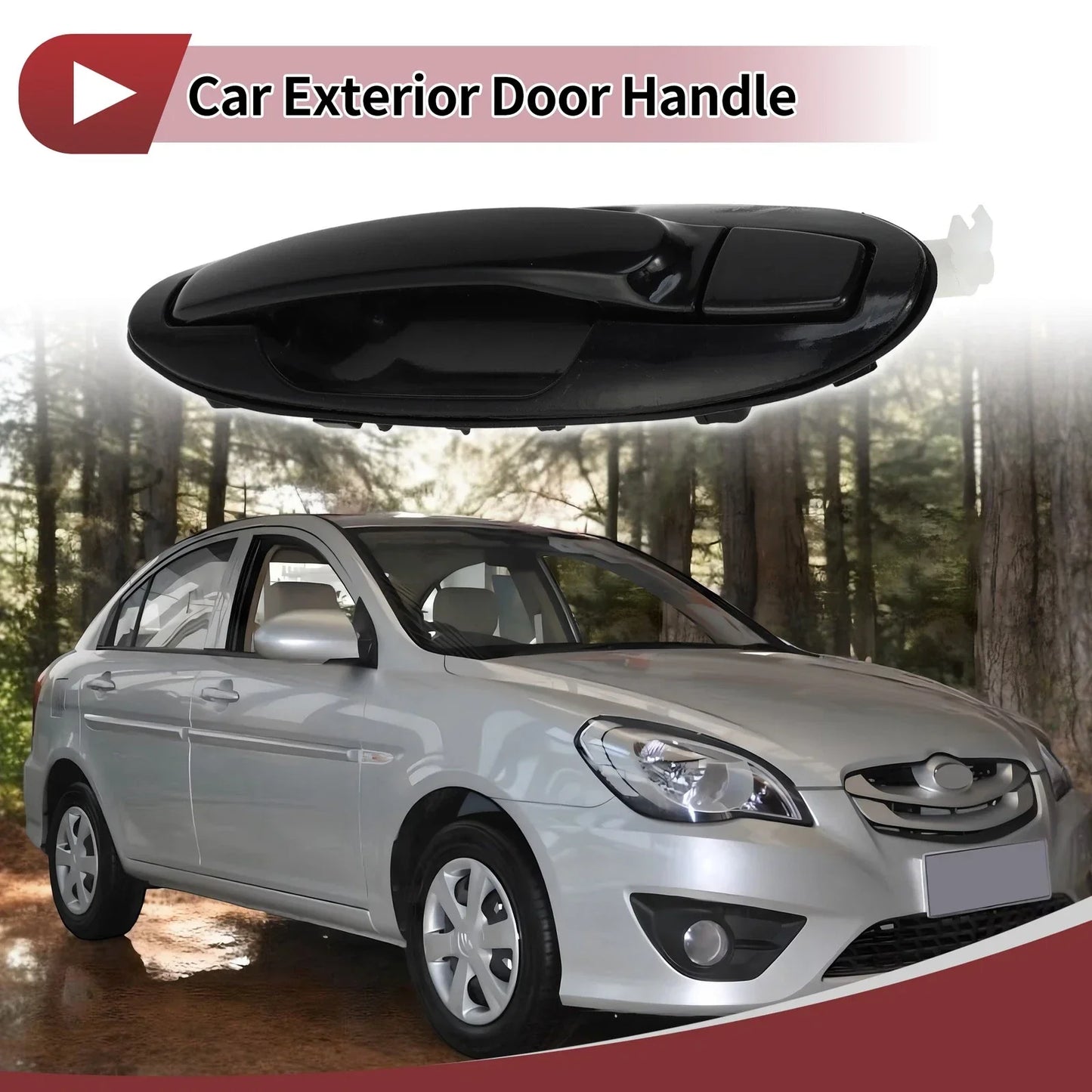 Exterior Door Handle for Hyundai Sonata Rear Left Black ABS (2011-2019)