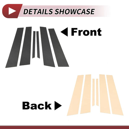 6 Pcs Door Pillar Window Trim for Mercedes E-Class (2017-2023) Carbon Fiber