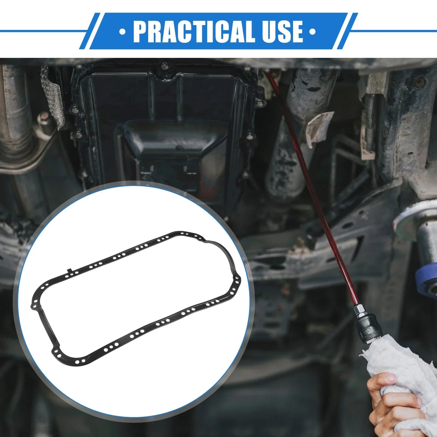 Oil Pan Gasket for Honda Civic Del Sol S SI (1996-1997) Rubber Black