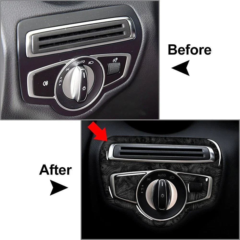 3 x Headlight Switch Cover Trim for Mercedes-Benz GLC C Class (2015-2020)