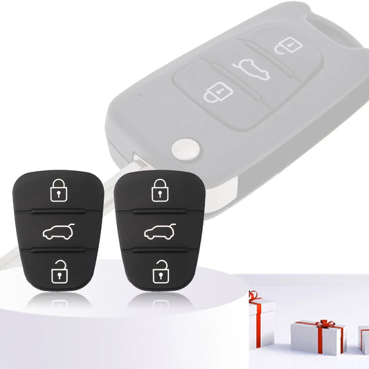 2 x Black Rubber Shell for Hyundai I10 I20 I30 Remote Car Key (3 Buttons)