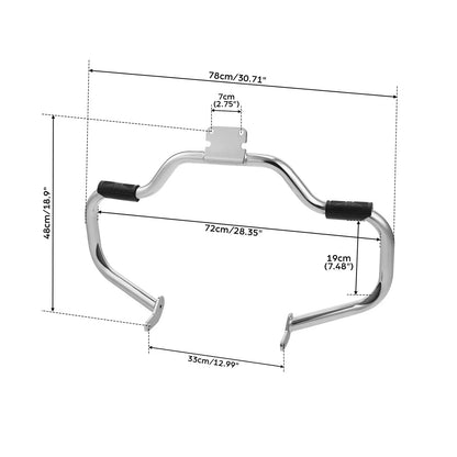 Chrome Mustache Engine Guard Crash Bar for Yamaha Dragstar 400 650 (1998-2016)