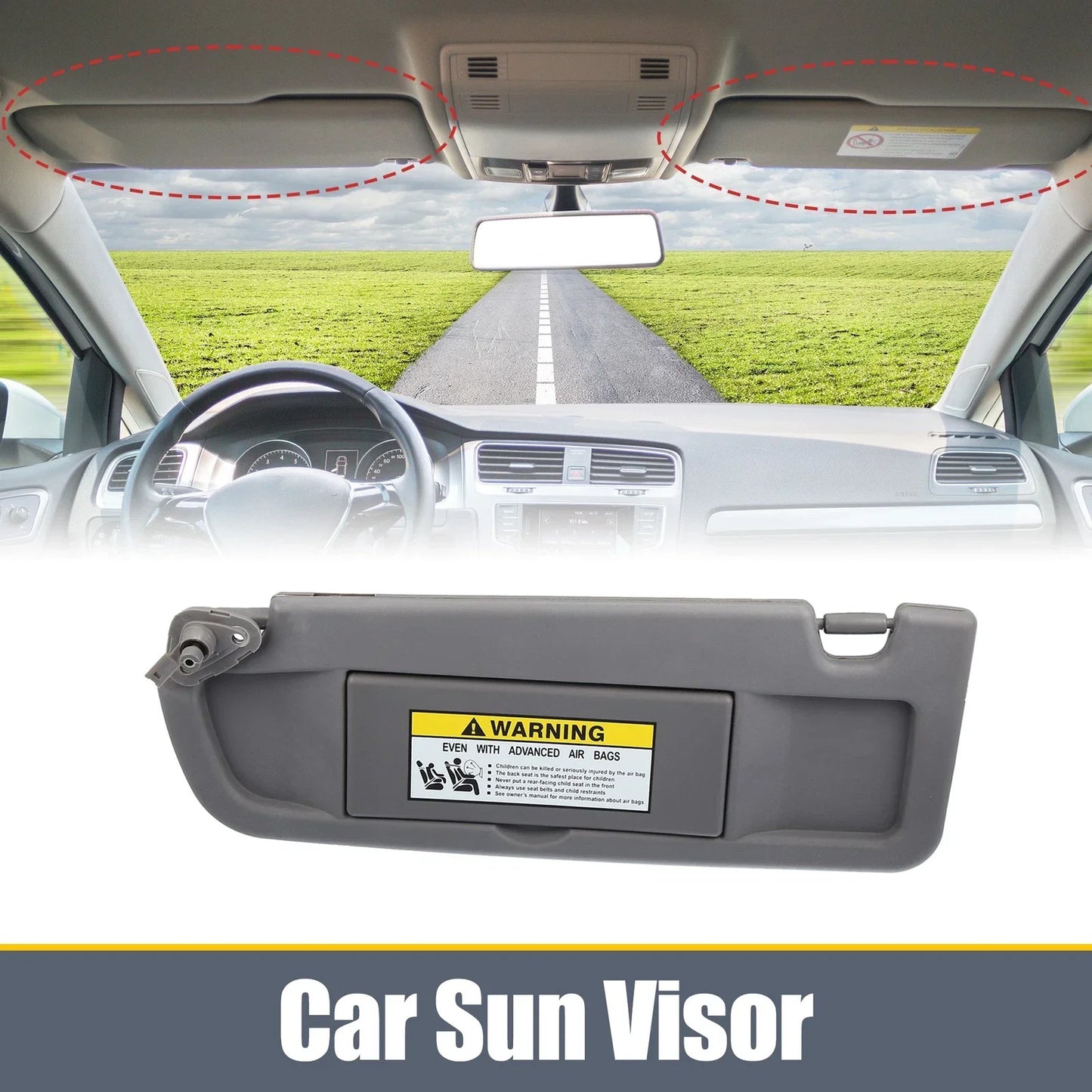 Car Sun Visor for Honda Civic 2006-2011 2 x 83280-SNA-A01ZA Deep Gray