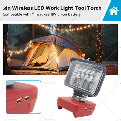 3in Wireless LED Work Light Torch for Milwaukee 18V Li-ion Battery