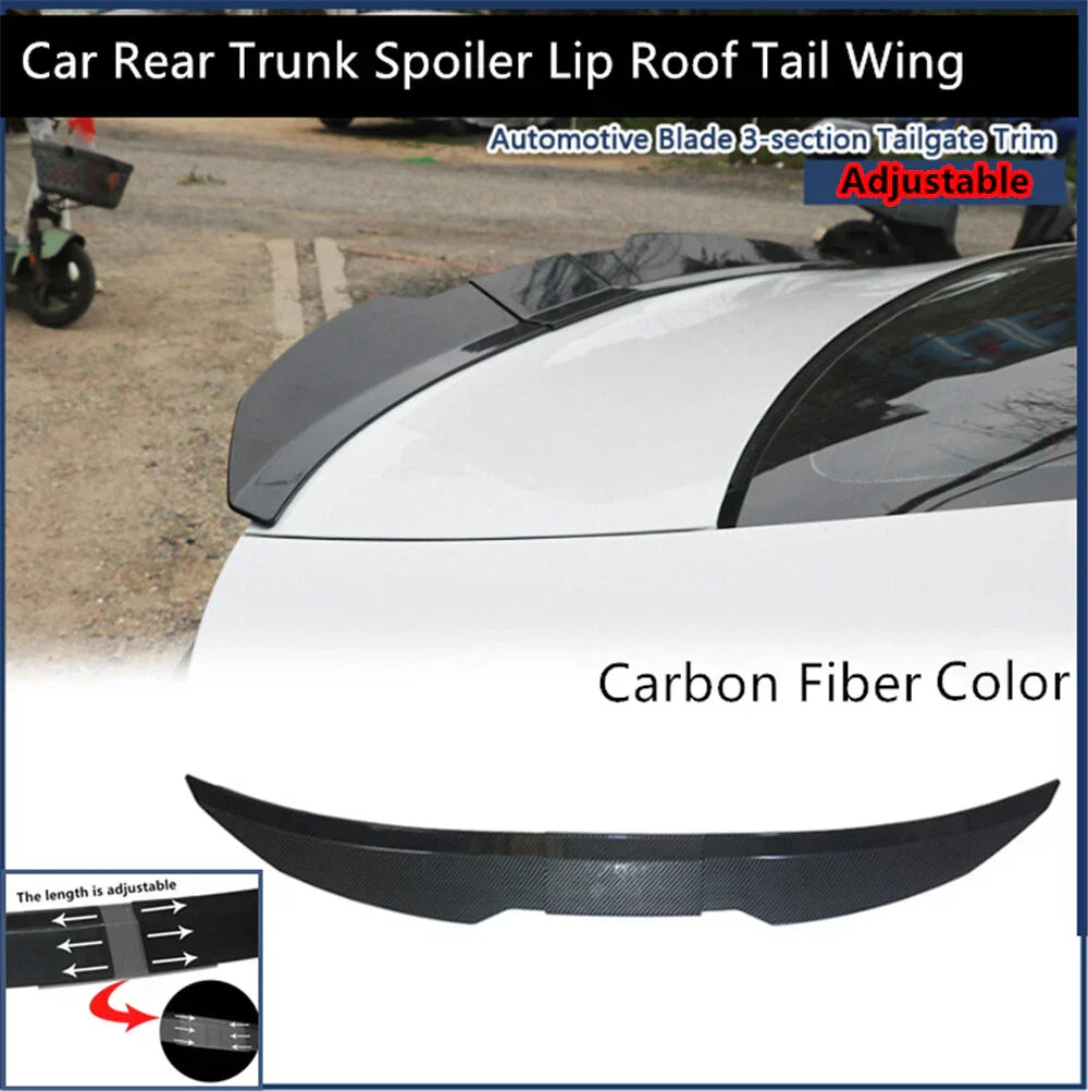 Universal Adjustable Rear Trunk Spoiler Lip Tail Wing Sticker for Sedan
