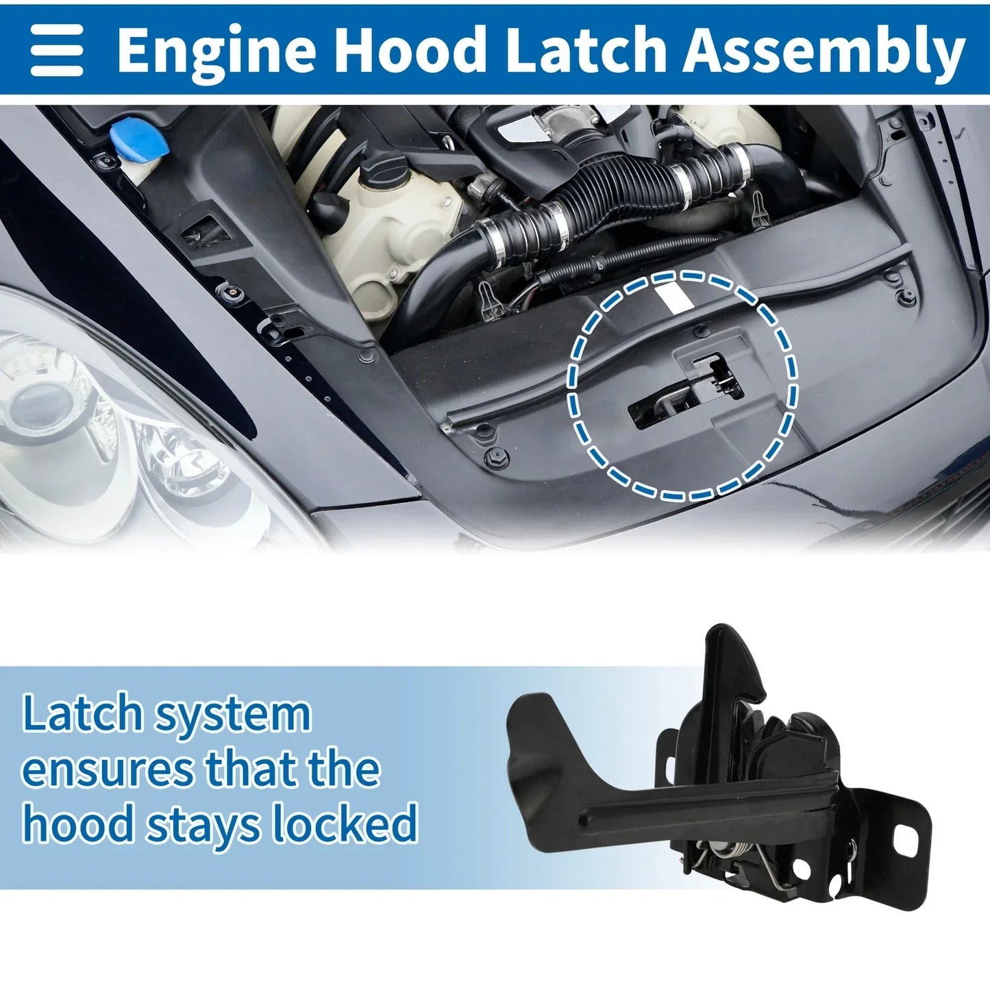 Hood Latch Assembly for Dodge Challenger (2008-2022) - 1 x Quality Replacement