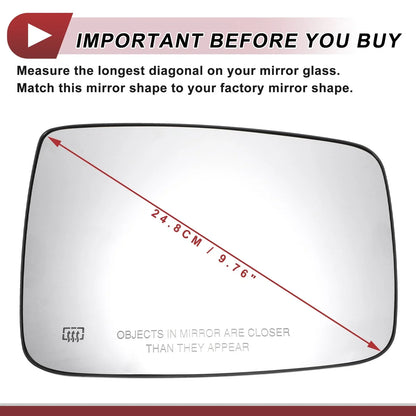 Heated Right Passenger Side Mirror Glass for Dodge RAM 1500 2500 (2019-2023)