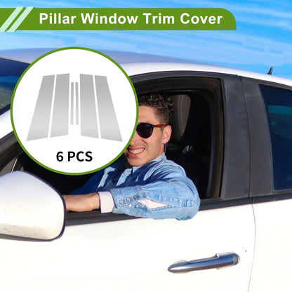 6 Pcs Silver Tone Pillar Window Trim for Chevy Cruze (2016-2019)