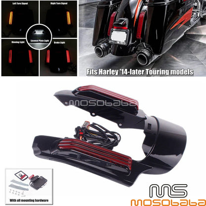Rear Fender Fascia w/LED Brake Stop Turn Signal Lights for Harley Touring (14-22)