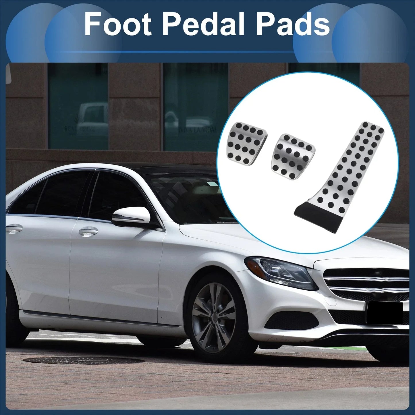 Manual Footrest Pedals Cover for Mercedes Benz C Class (2007-2014)
