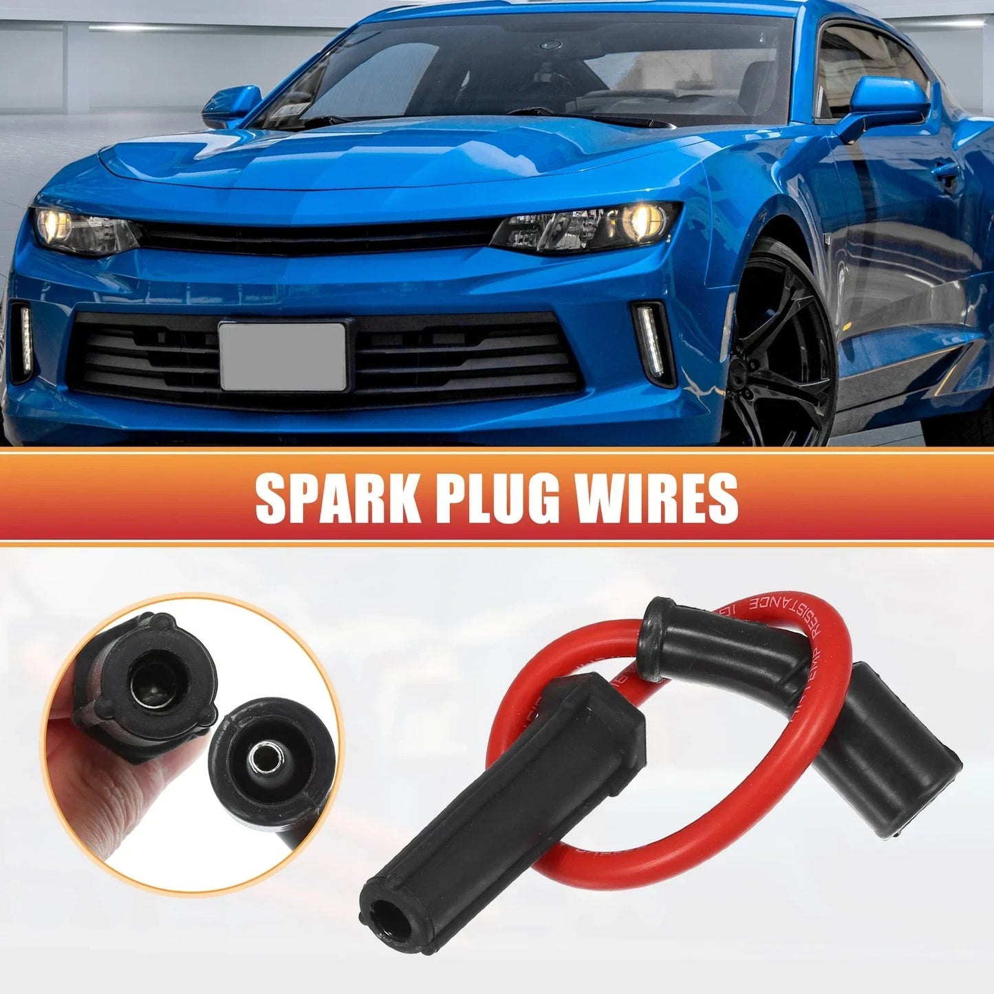 8pcs Spark Plug Wire Ignition Coil Cables for Chevrolet Corvette (2005-2013)