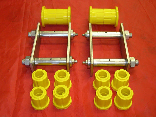 2 x Greasable Rear Suspension Spring Shackles & Poly Bush Kit for Holden RA Rodeo (2003-2008)