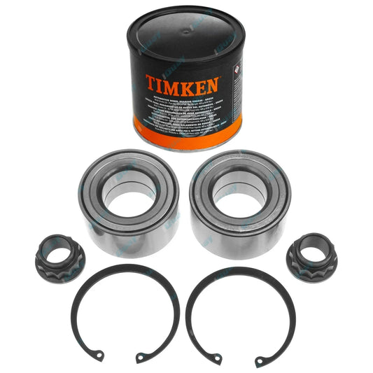 2 Front Wheel Bearing Kits + Grease for Prius C NHP10R 4cyl 1.5L 1NZ-FXE 2012~17