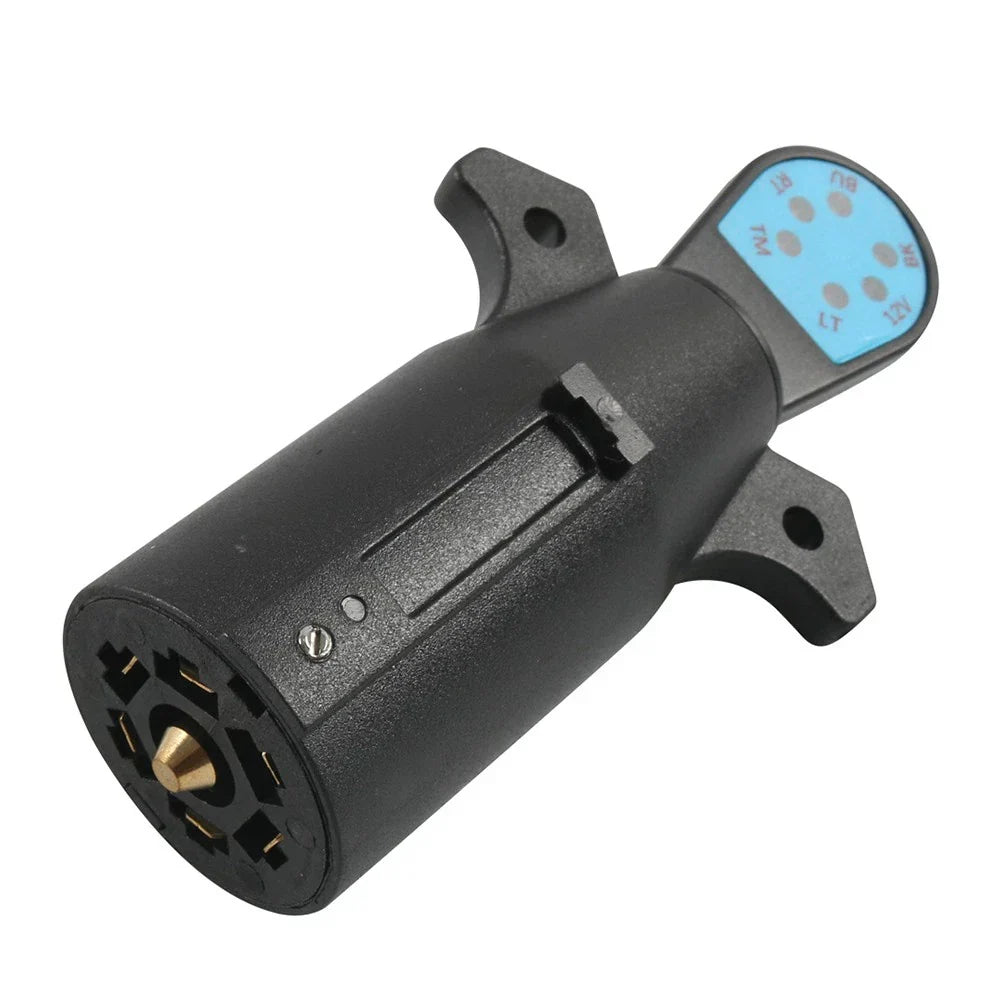 7-Way RV Blade Trailer Light Wiring Circuit Tester Adapter Plug