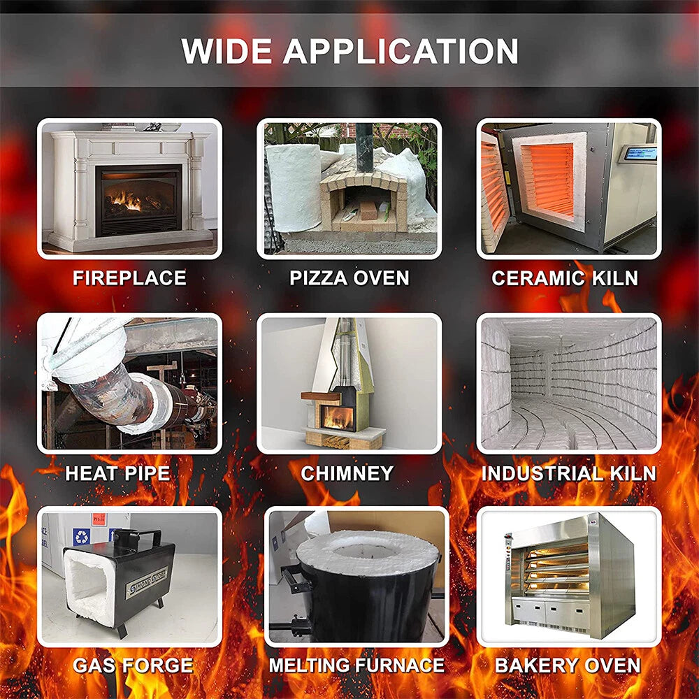 Ceramic Fiber Blanket 0.61M x 1M High Temp Fireproof Insulation Mat