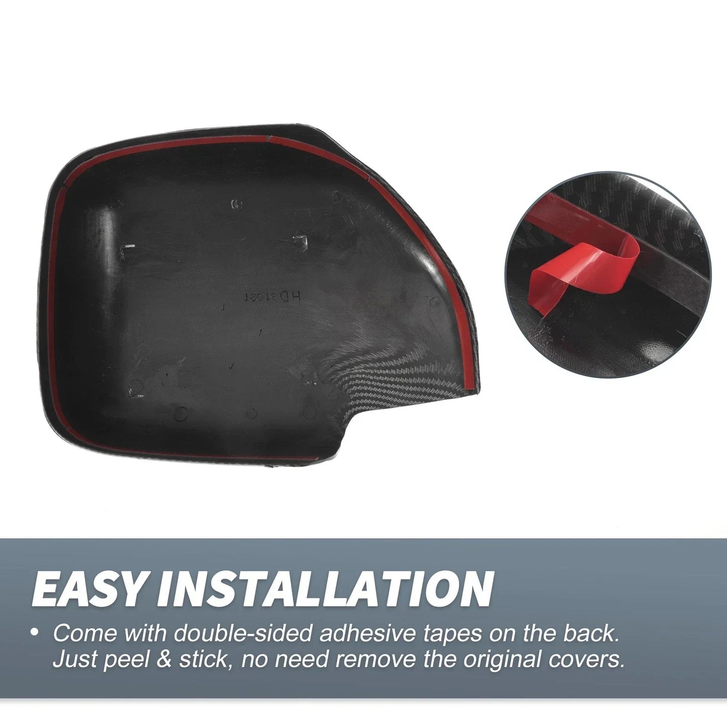 Rearview Mirror Cap Overlay 2 x Black Carbon Fiber for Lexus LX470 (1998-2007)