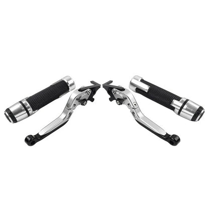 Silver Extendable Brake Clutch Levers & Handlebar Grips for Suzuki GSXR750