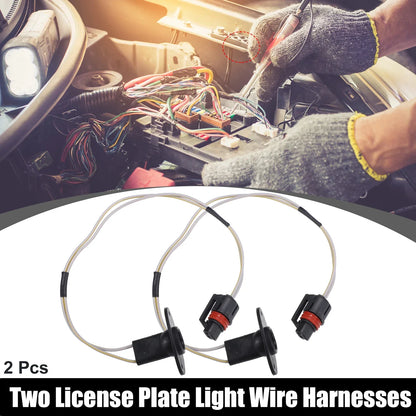 License Plate Light Wire Harnesses for Dodge 1500 (1994-2001) - 2 x Black Plastic