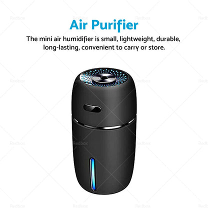 USB Car Air Purifier Diffuser Humidifier with LED Night Light