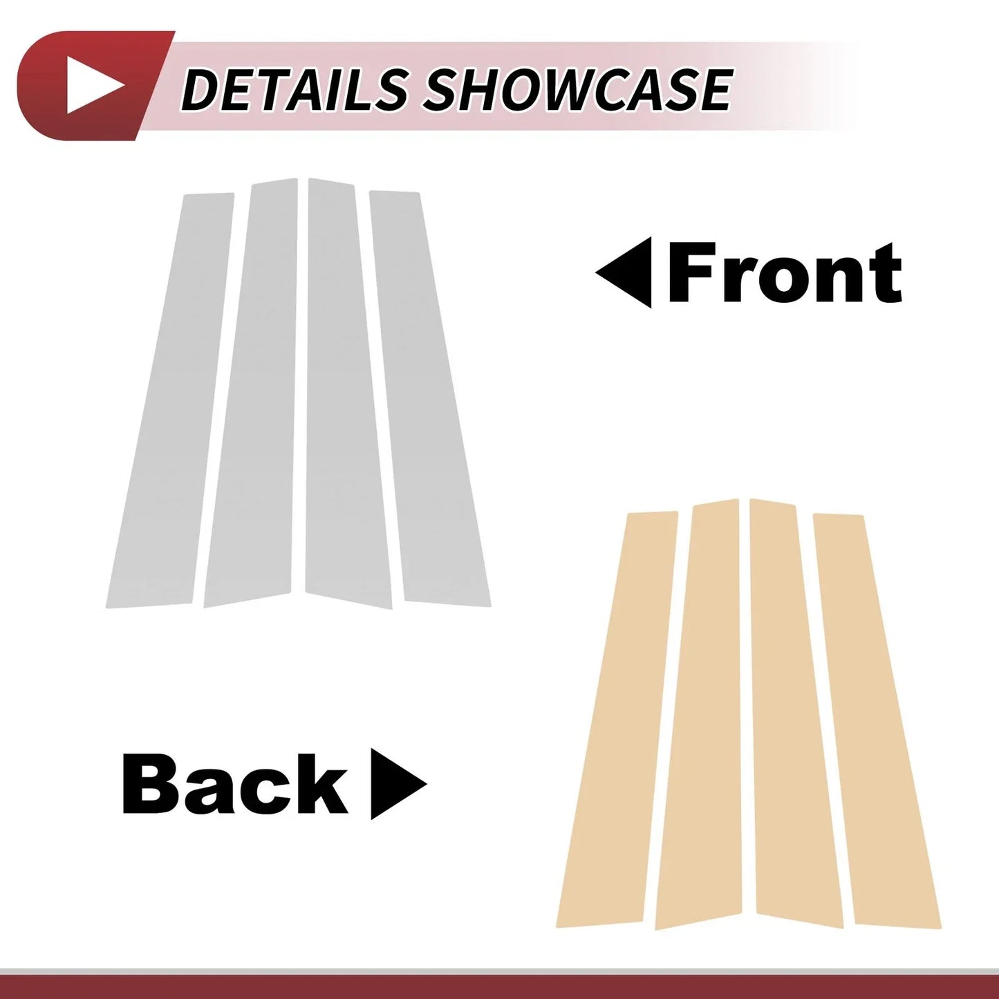 4 Pcs Door Pillar Window Trim for Lexus GS (2012-2019) Silver Tone