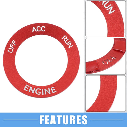 Engine Start Button Sticker for Dodge Challenger 2015-2024 Aluminum Red
