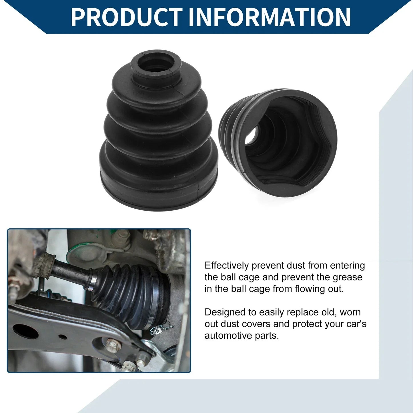Inner CV Joint Boot Kit w/ Clamps for Hyundai Tucson (2010-2013)